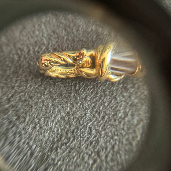 David Yurman Tusk Amulet Pendant in 18K Yellow Gold w/ Botswana Agate - Picture 9 of 11